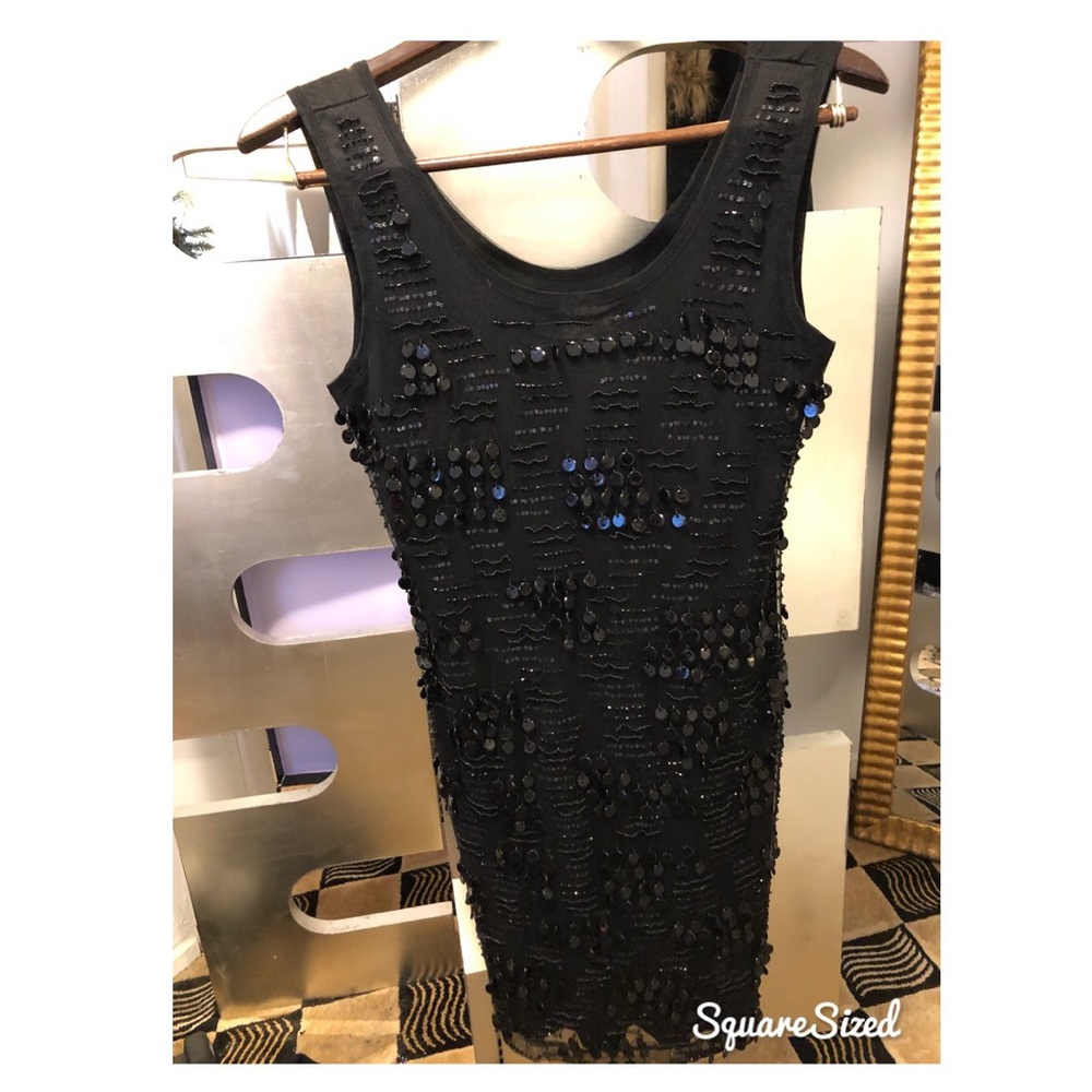 BLACK BEADED ECI DRESS